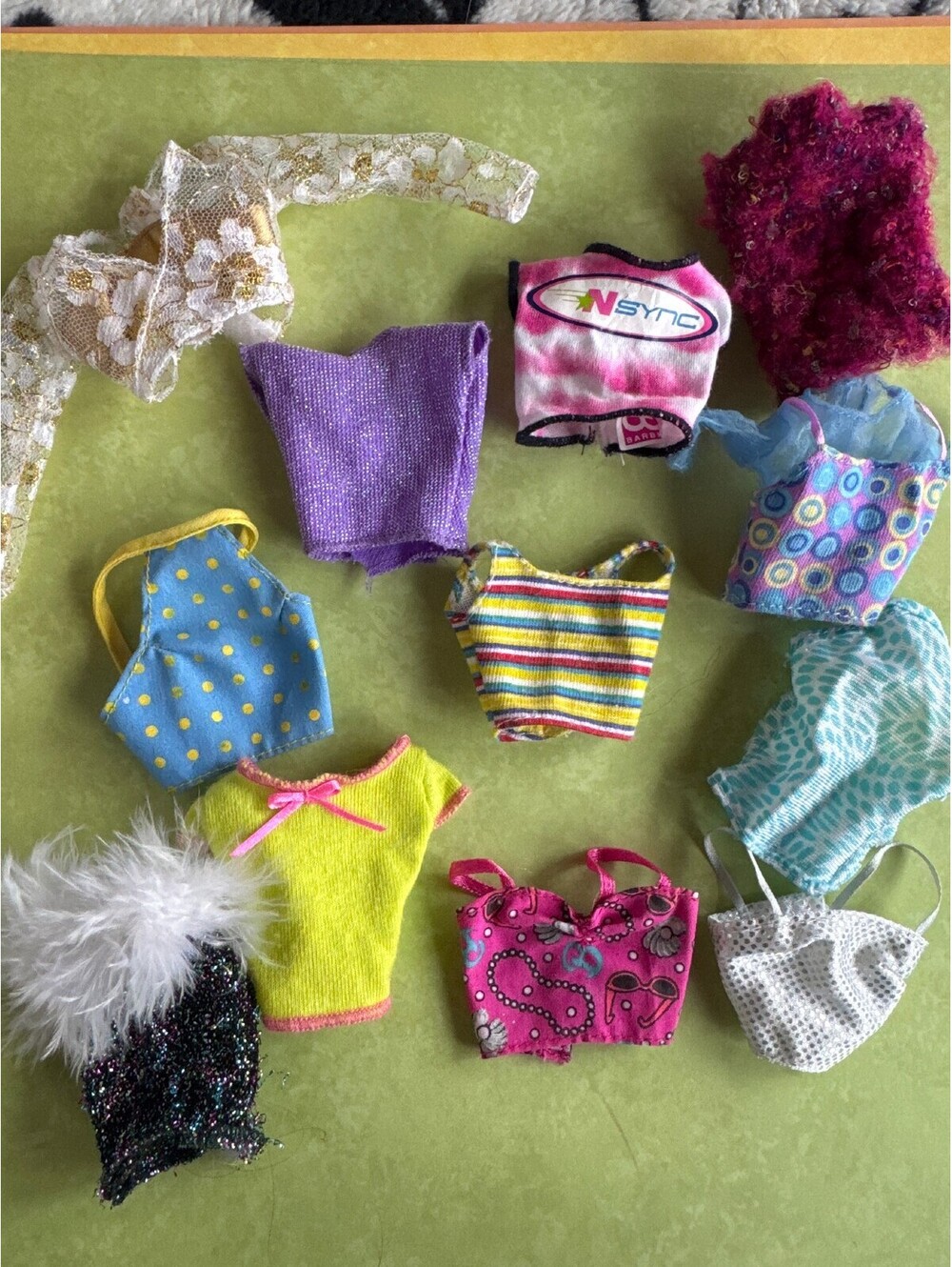 Barbie Doll Clothes Lot 12 Tops Incl Vintage 2000 NSYNC Fan Top Y2K Glitter Lace